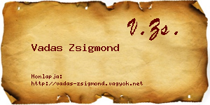 Vadas Zsigmond névjegykártya